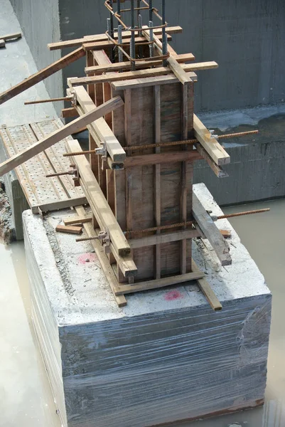 Selangor Malaysia November Vember 2015 Column Stump Formwork Made Timber — 图库照片