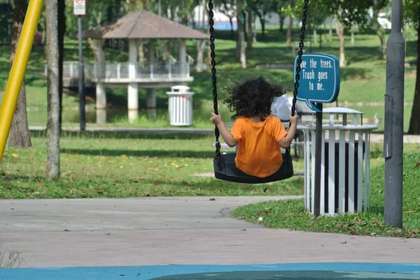 2015年11月21日マレーシア セランゴールの公園内にある子供用屋外遊び場 それは子供たちに異なる経験を与えるためにいくつかの異なるテーマと色で設計されました — ストック写真