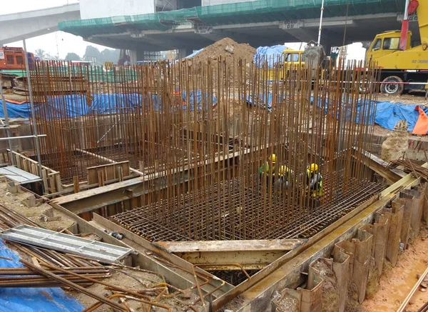 Selangor Malaysia Septembro 2015 Cofragem Com Barra Reforço Canteiro Obras — Fotografia de Stock
