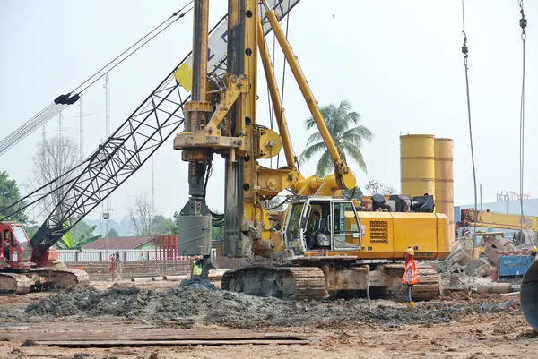 Malacca Malaysia March 2015 Bore Pile Rig Machine Construction Site — Stock Photo, Image