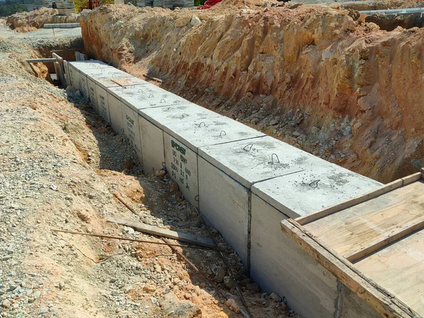 Selangor Malaysia Januari 2021 Ondergrondse Prefab Betonnen Box Duikersafvoer Aanbouw — Stockfoto