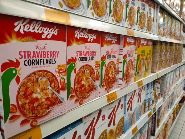 Kuala Lumpur Malasia Agosto 2021 Seleccionado Centrado Los Alimentos Cereales — Foto de Stock