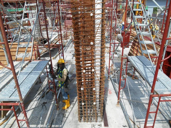 Johor Malaysia Maio 2016 Barra Reforço Coluna Concreto Canteiro Obras — Fotografia de Stock
