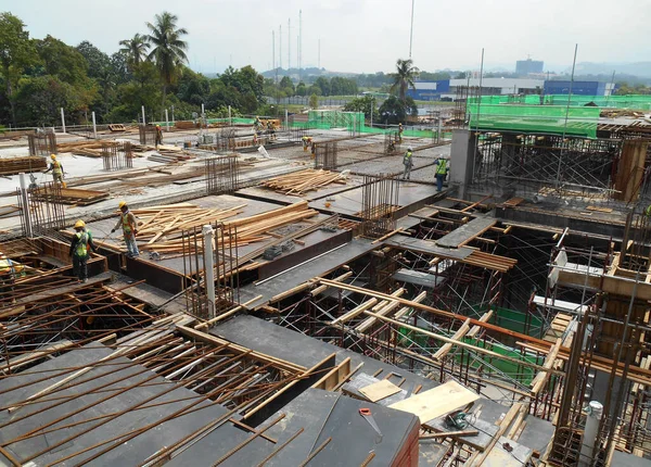 Johor Malaysia April 2016 Aerial View Construction Site Progress Johor — Stock Photo, Image