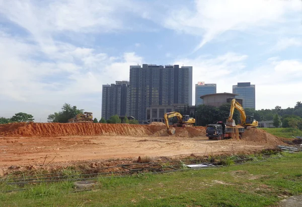 Johor Malaysia March 2021 Site Clearing Works Formation Building Platforms — Stock Photo, Image