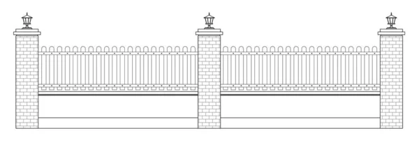 二维装饰护栏绘图的2部分 使用Cad设计创建 黑色和白色的画 — 图库照片