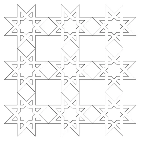 イスラム幾何学模様の黒と白の2D Cad図面 イスラーム的なパターンは 幾何学の要素を用いてデザインを繰り返します — ストック写真