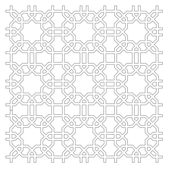 Μαύρο Και Άσπρο Cad Σχέδιο Του Ισλαμικού Γεωμετρικού Μοτίβου Ισλαμικά — Φωτογραφία Αρχείου
