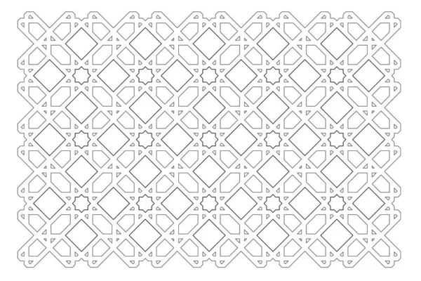 Μαύρο Και Άσπρο Cad Σχέδιο Του Ισλαμικού Γεωμετρικού Μοτίβου Ισλαμικά — Φωτογραφία Αρχείου