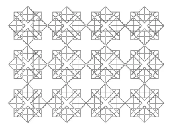 Desenho Cad Preto Branco Padrão Geométrico Islâmico Padrões Islâmicos Usam — Fotografia de Stock