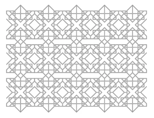 흑색과 이슬람 기하학적 Cad 드로잉 이슬람 무늬는 도형에서 반복되는 기하학적 — 스톡 사진