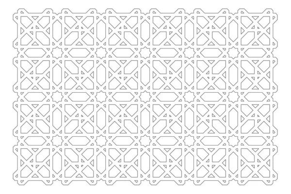Black and white 2D CAD drawing of Islamic geometric pattern. Islamic patterns use elements of geometry that are repeated in their designs. — Stock Image Black White Cad Drawing Islamic Geometric Pattern Islamic Patterns Use Royalty Free Stock Images