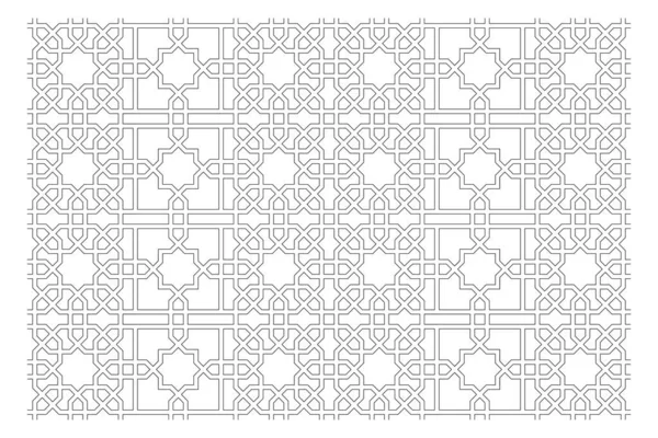 Black and white 2D CAD drawing of Islamic geometric pattern. Islamic patterns use elements of geometry that are repeated in their designs. — Stock Image Black White Cad Drawing Islamic Geometric Pattern Islamic Patterns Use Stock Image