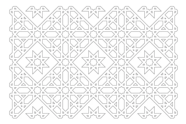 Black and white 2D CAD drawing of Islamic geometric pattern. Islamic patterns use elements of geometry that are repeated in their designs. — Stock Image Black White Cad Drawing Islamic Geometric Pattern Islamic Patterns Use Royalty Free Stock Photos