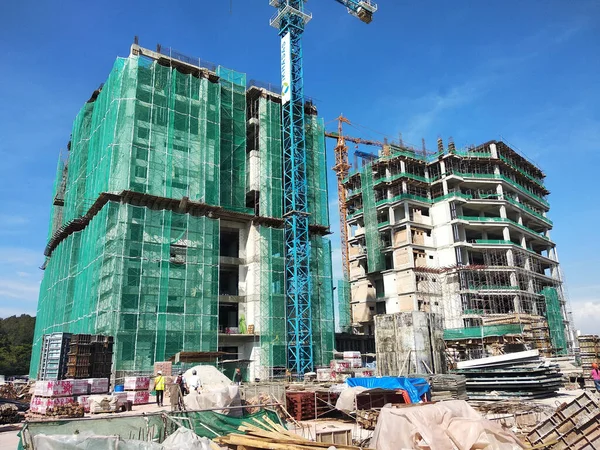 Selangor Malasia Marzo 2021 Está Construyendo Complejo Edificios Gran Altura — Foto de Stock