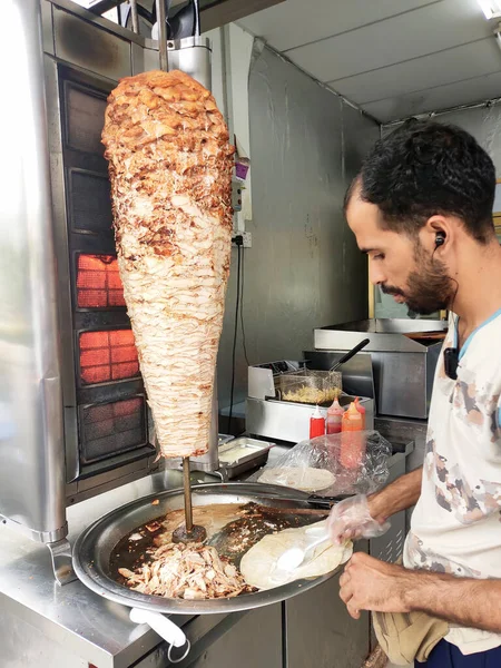 Cyberjaya Malaysia December 2020 Kebab Shawarma Sold Hawkers Small Roadside — Stock Photo, Image