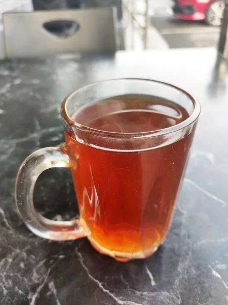 Čaj Servírovali Studený Teplý Čaj Prášek Vaří Teplou Vodou Zvyšuje — Stock fotografie