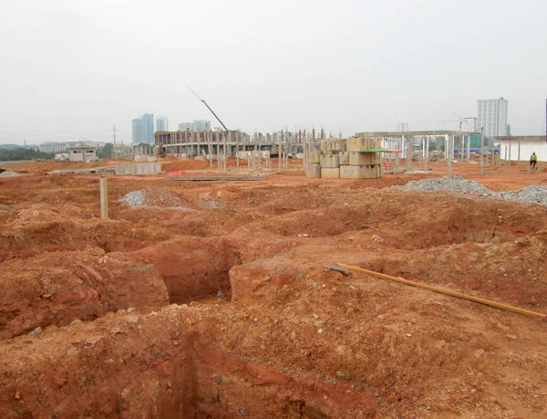 Sepang Malaysia Maio 2014 Fundação Pile Cap Trabalho Sobre Progresso — Fotografia de Stock