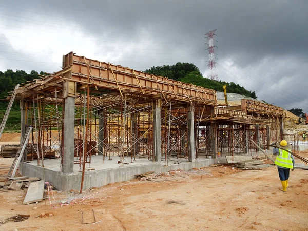 Kuala Lumpur Malaysia July 2021 Beam Column Formwork Installed Construction — Stock Photo, Image