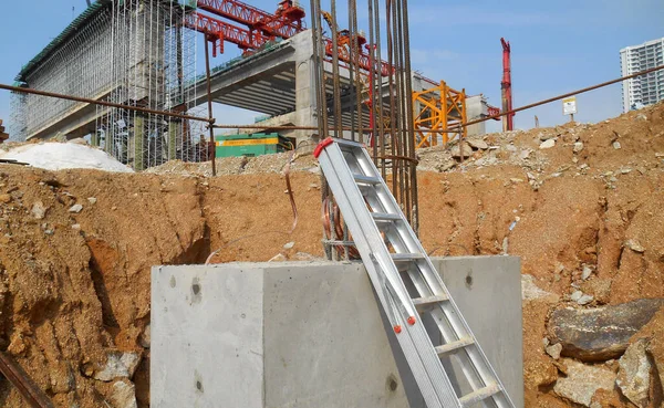 Selangor Malaysia July 2021 Concrete Pile Cap Column Stump Construction — Stock Photo, Image