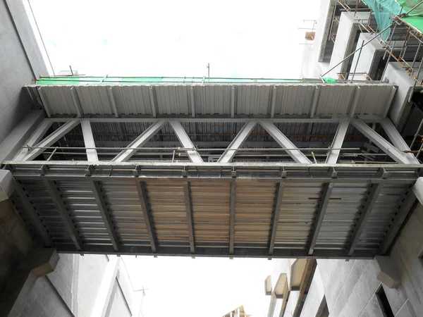 Selangor Malaysia April 2021 Steel Structure Connecting Bridge Construction Steel — Stock Photo, Image