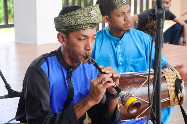 Selangor Malaysia Prosince 2016 Muž Hraje Nafiri Nafiri Druh Trumpety — Stock fotografie