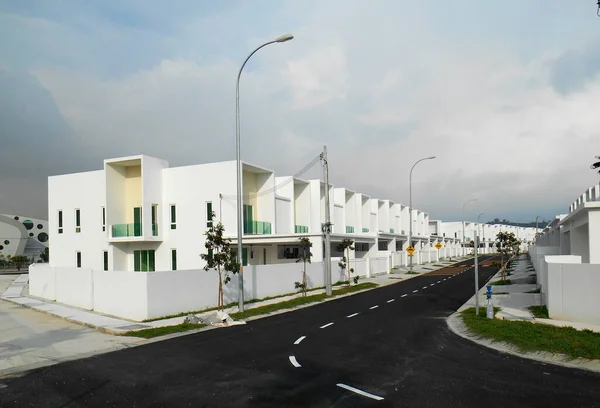 Sendayan Malasia Enero 2017 Fachada Casa Dos Pisos Con Terraza —  Fotos de Stock