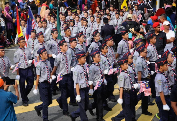 Seremban Malaysia Agosto 2016 Giovani Scout Marciavano Durante Celebrazioni Della — Foto Stock