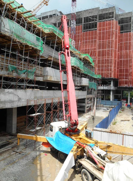 Perak Malaysia Settembre 2016 Pompa Calcestruzzo Grado Pompare Calcestruzzo Grandi — Foto Stock