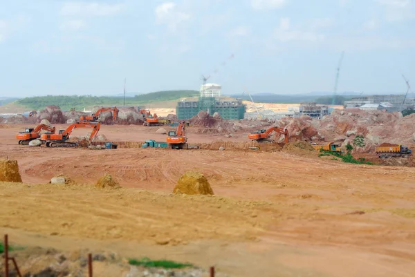 Perak Malaysia July 2016 Earthworks Construction Site Construction Heavy Machine — Stock Photo, Image