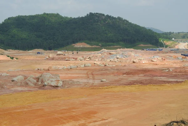 Perak Malaysia Června 2016 Zemní Práce Staveništi Podle Konstrukce Těžkého — Stock fotografie