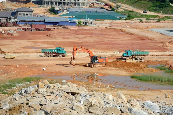 Perak Malaysia July 2016 Earthworks Construction Site Construction Heavy Machine — Stock Photo, Image
