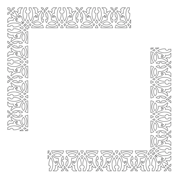 Black and white 2D drawings using CAD based on flora and repetitive patterns. It changes patterns at the corners of the encounter but is continuous. Can be used as a frame for suitable artwork.