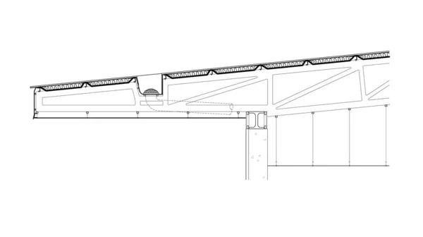 Architectural Cad Drawing Showing Typical Detail Section Roof Steel Structure — стоковое фото