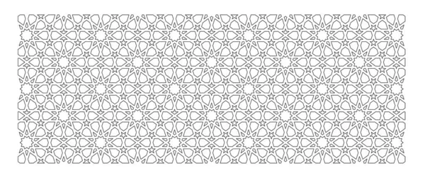 イスラム幾何学模様の2D Cad図面 イスラーム的なパターンは 幾何学の要素をデザインに繰り返し使用します 柄は黒と白で描かれている — ストック写真