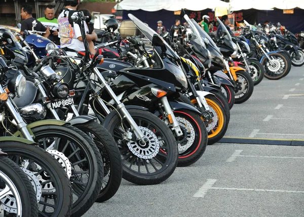 Port Dickson Malajsie Září 2016 Skupina Velkých Kol Superbiků Parkovišti — Stock fotografie