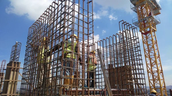 Malacca Malaysia September 2016 Bauarbeiter Die Auf Der Baustelle Malacca — Stockfoto