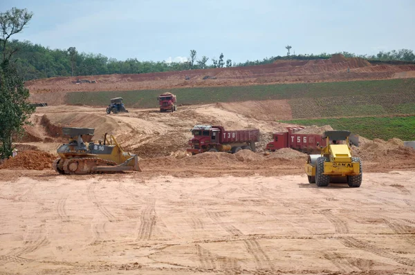 Perak Malaysia Oktober 2016 Schwere Baumaschine Bei Erdarbeiten Auf Der — Stockfoto