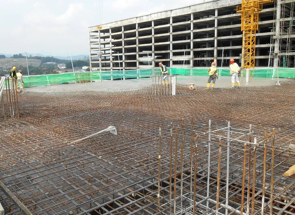 Selangor Malaysia Mayıs 2016 Nşaat Alanındaki Zemin Takviye Barı Betonu — Stok fotoğraf