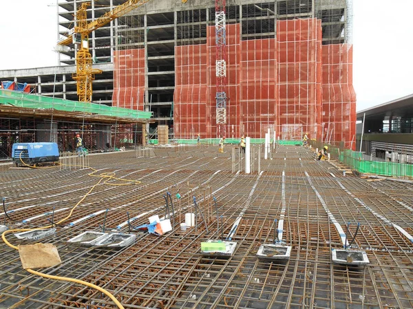 Selangor Malásia Maio 2016 Barra Reforço Laje Piso Canteiro Obras — Fotografia de Stock