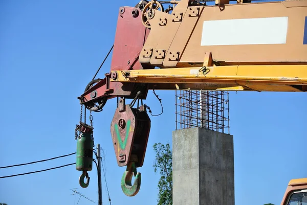 Johor Malaysia February Bruary 2016 Mobile Crane Boom Hooks Scale — 图库照片