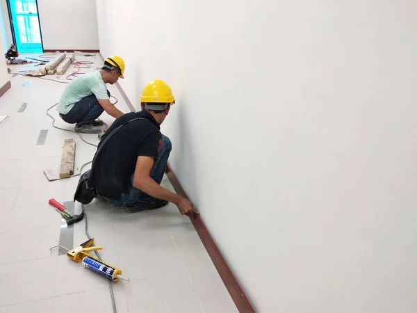 Selangor Malaysia Června 2021 Stavební Dělníci Provádějí Každodenní Rutinní Úklidové — Stock fotografie