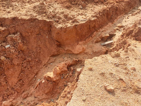 Yerde Yamaçlarda Oluşan Erozyona Yağmur Suyu Neden Olur Toprak Yapısı — Stok fotoğraf