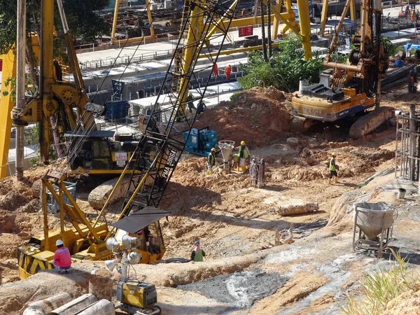 Selangor Malasia Mayo 2022 Están Llevando Cabo Trabajos Cimentación Sitio — Foto de Stock