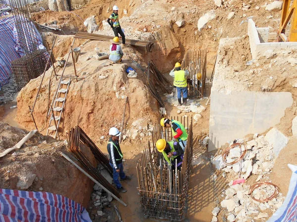 Selangor Malasia Mayo 2022 Están Llevando Cabo Trabajos Cimentación Sitio — Foto de Stock