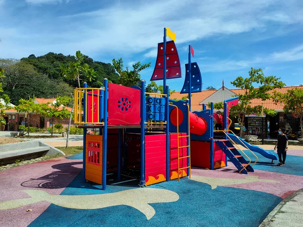 Penang Malaysia May 2022 Selected Focused Modern Children Outdoor Playground — Stockfoto