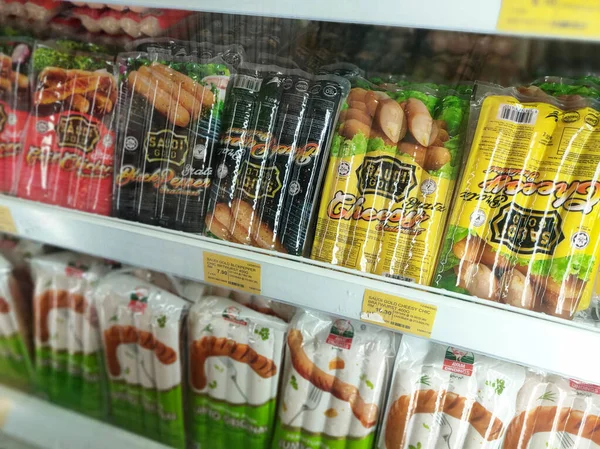 Selangor Malasia Mayo 2022 Embutidos Frankfurter Embalan Con Envases Comerciales — Foto de Stock
