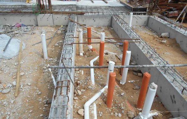 Selangor Malaysia June 2022 Toilets Underground Sewerage Pipes Installed Construction — Stok fotoğraf