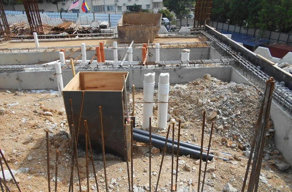 Selangor Malaysia June 2022 Toilets Underground Sewerage Pipes Installed Construction — Fotografia de Stock