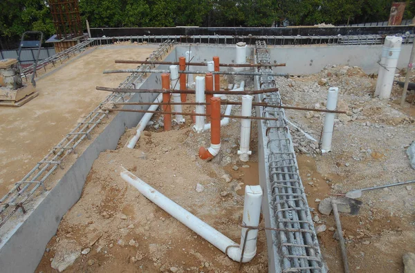 Selangor Malaysia June 2022 Toilets Underground Sewerage Pipes Installed Construction — 图库照片